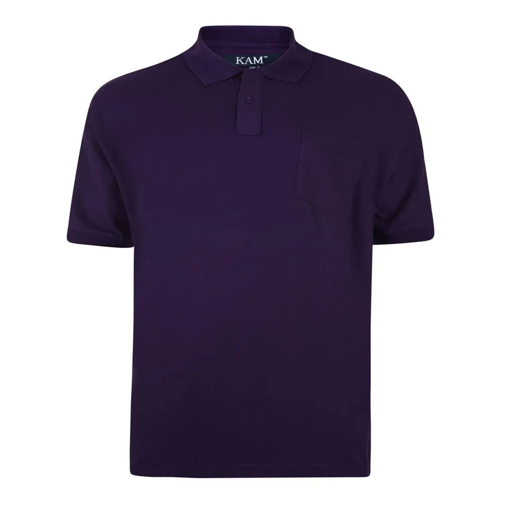 KAM Men's Big Size Poly Cotton Polo Shirt with Pocket (501) 2XL - 8XL, 10 Colours