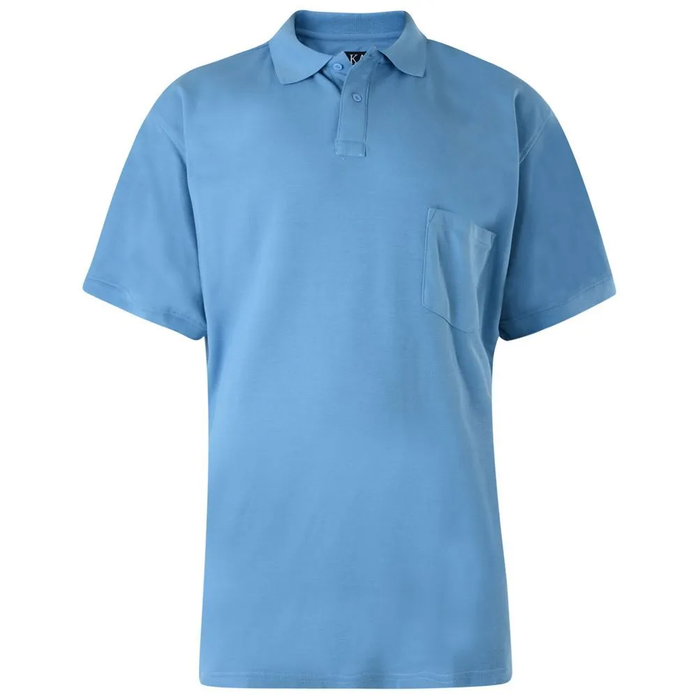 KAM Men's Big Size Poly Cotton Polo Shirt with Pocket (501) 2XL - 8XL, 10 Colours