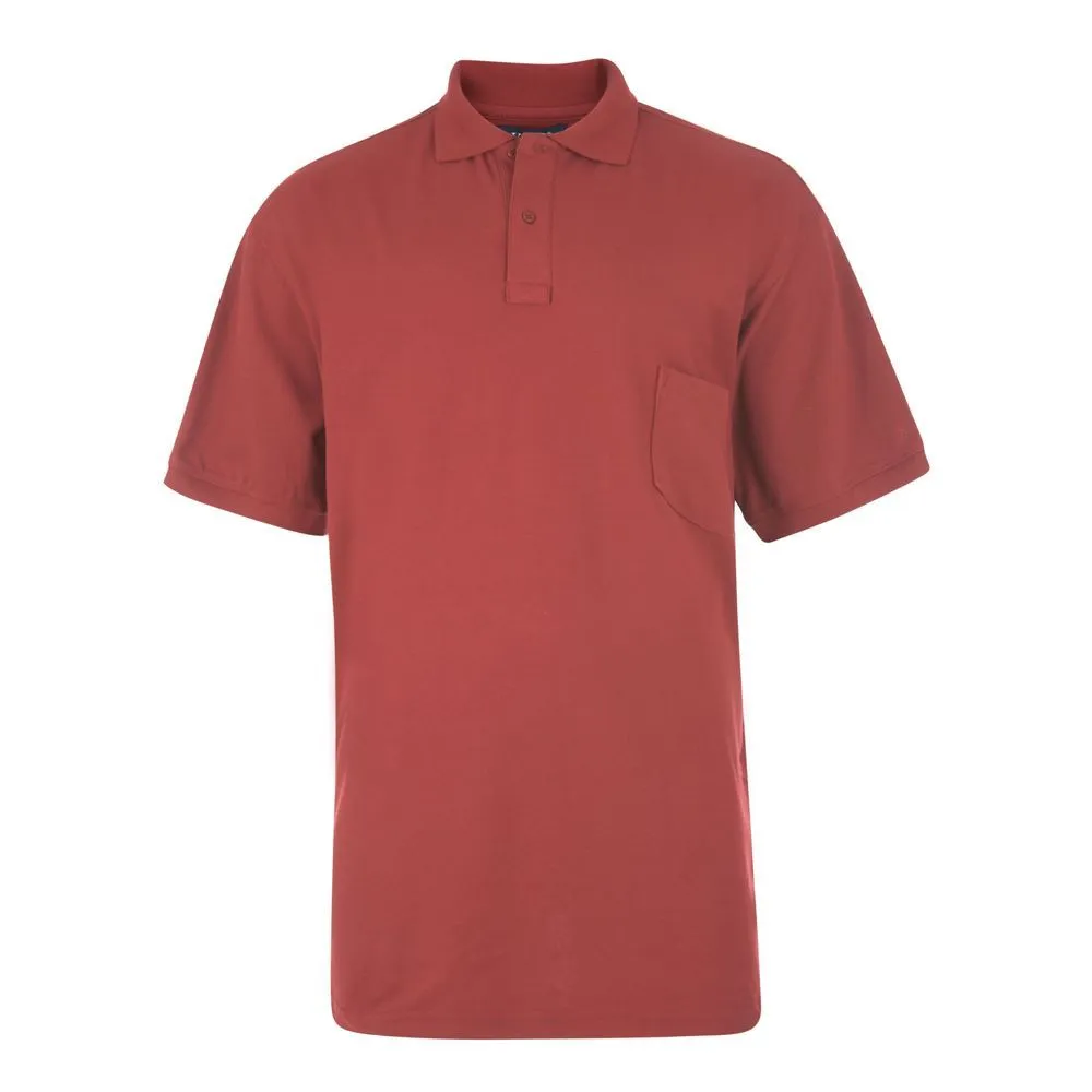 KAM Men's Big Size Poly Cotton Polo Shirt with Pocket (501) 2XL - 8XL, 10 Colours