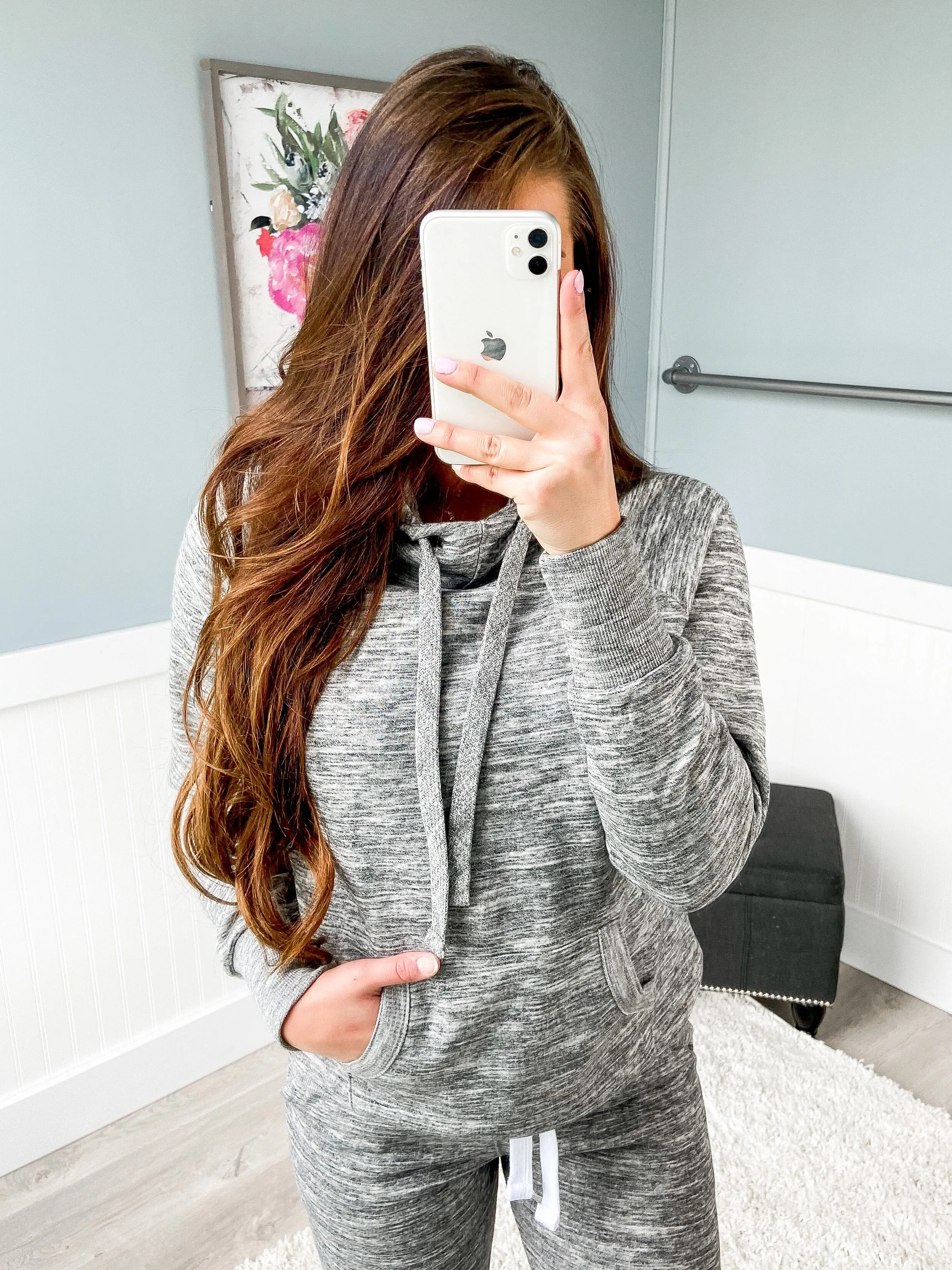 Keep It Comfy Hoodie- Marbled Charcoal