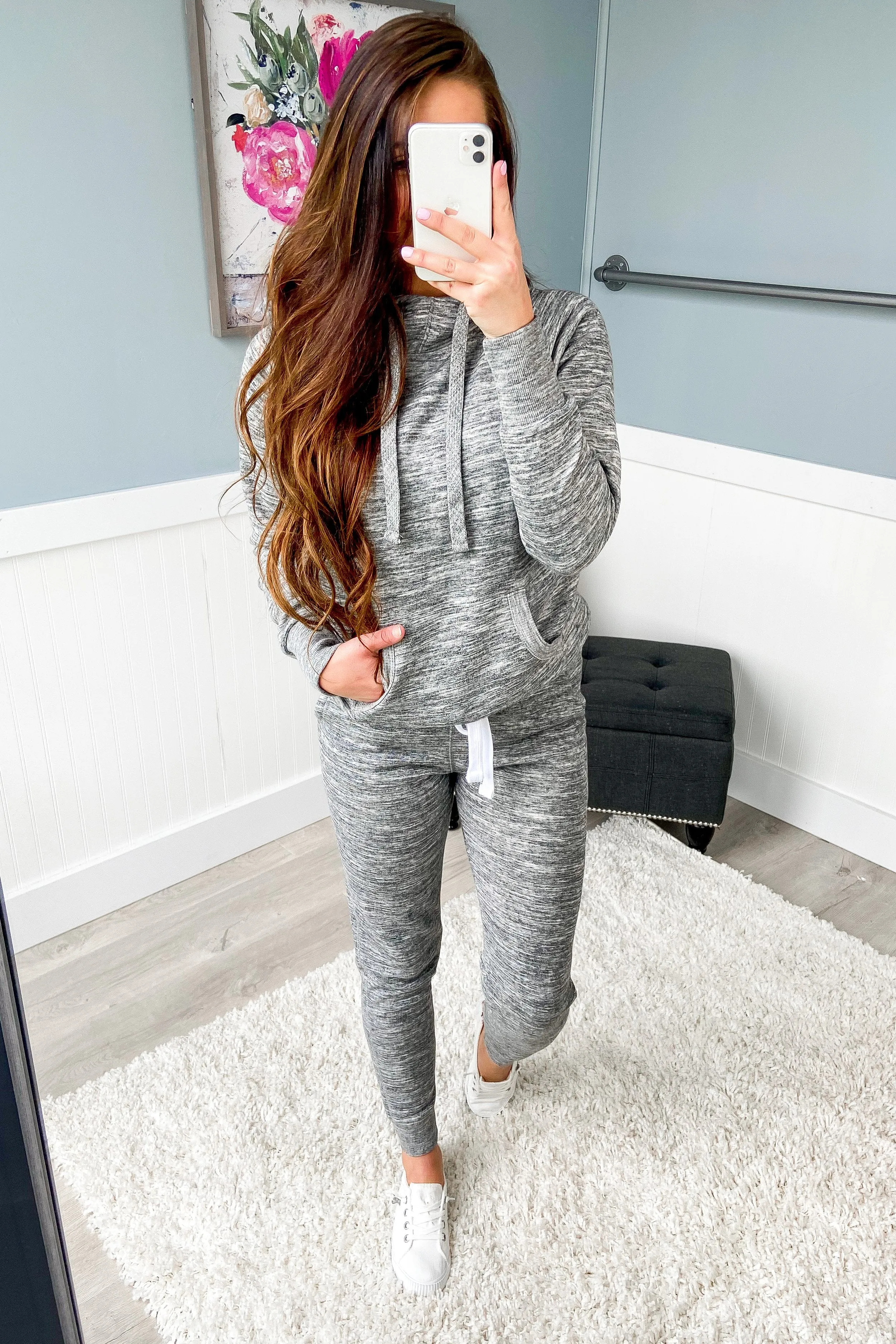 Keep It Comfy Hoodie- Marbled Charcoal