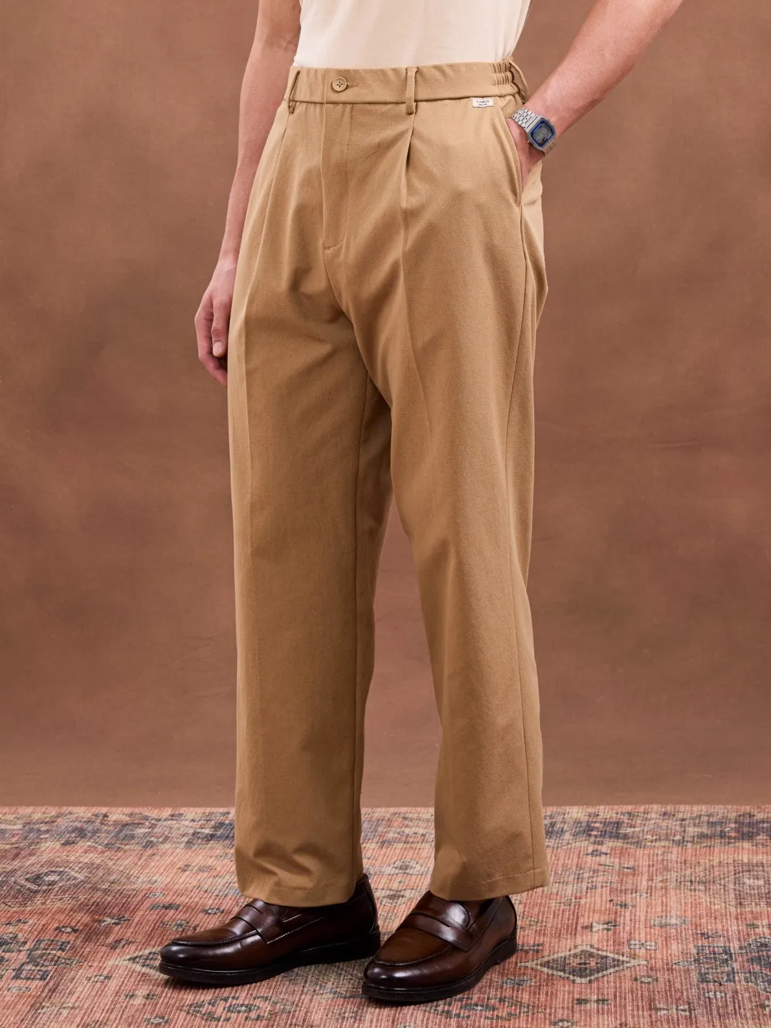 Khaki Wide Leg Korean pants