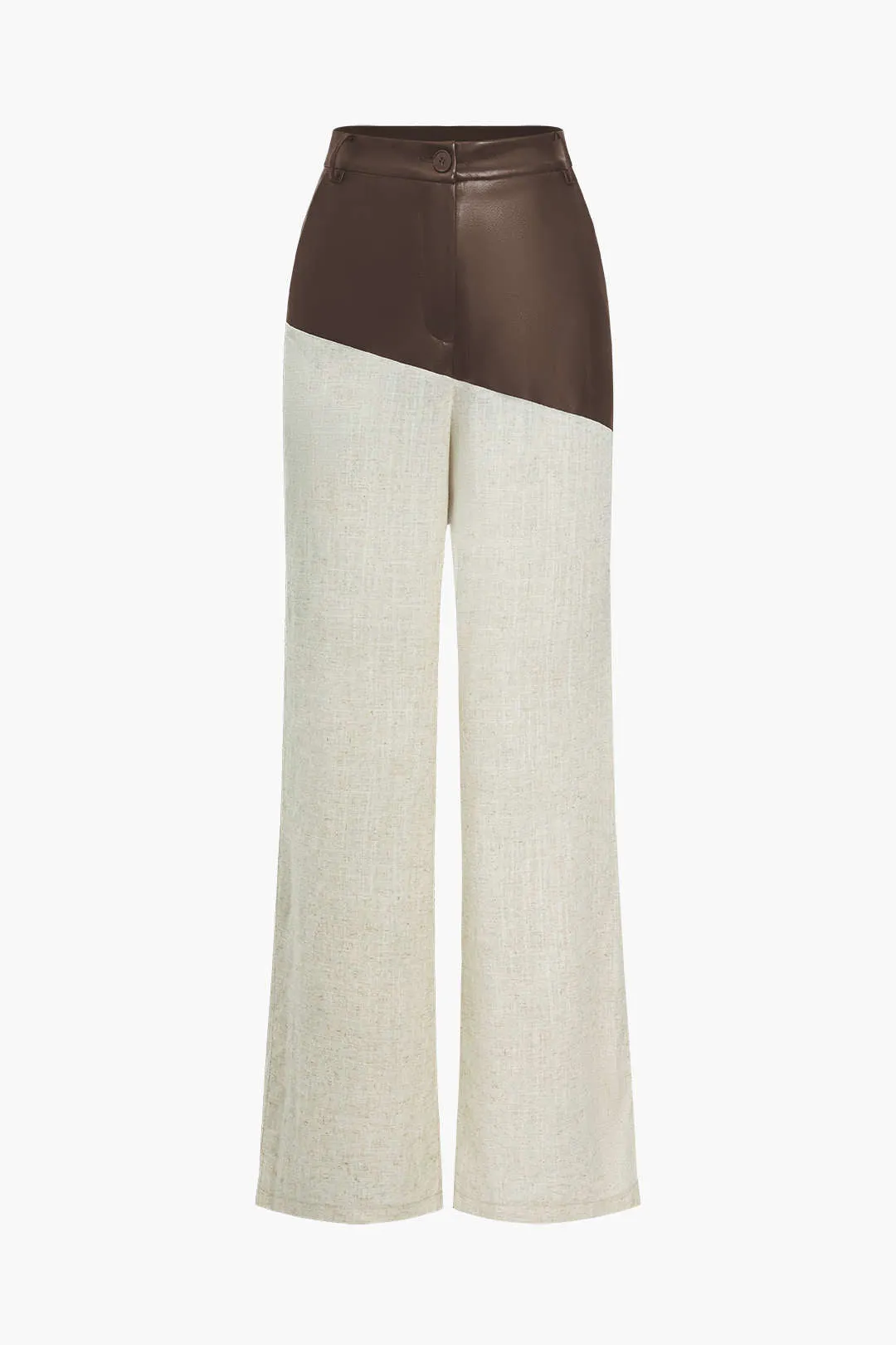 Kinzley - Modern Contrast Patterns Woman's Straight Leg Trousers