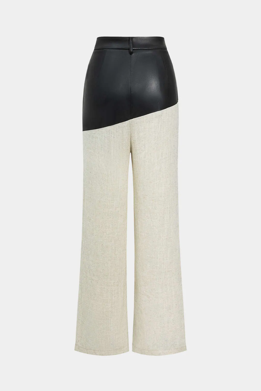 Kinzley - Modern Contrast Patterns Woman's Straight Leg Trousers