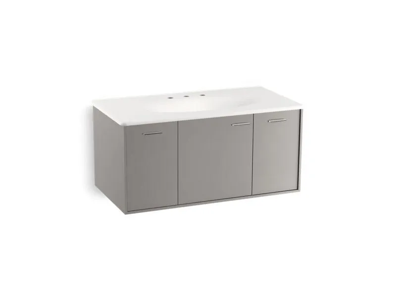 KOHLER K-99561-1WA Jute 42" wall-hung bathroom vanity cabinet with 1 door and 2 drawers