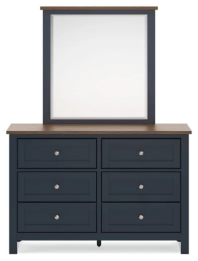 Landocken Queen Panel Bed with Mirrored Dresser and Nightstand