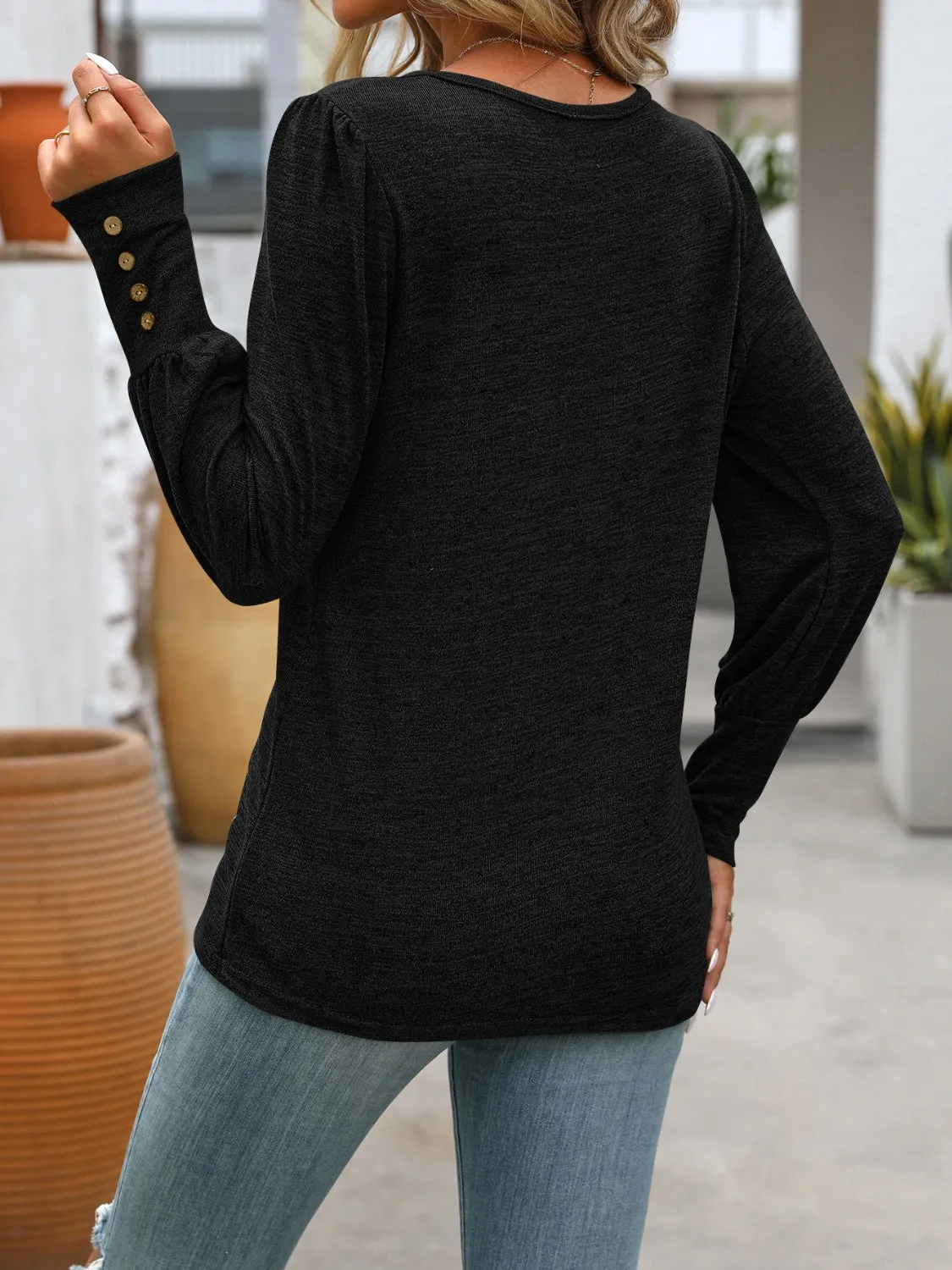 Laura Round Neck Long Sleeve Soft Top