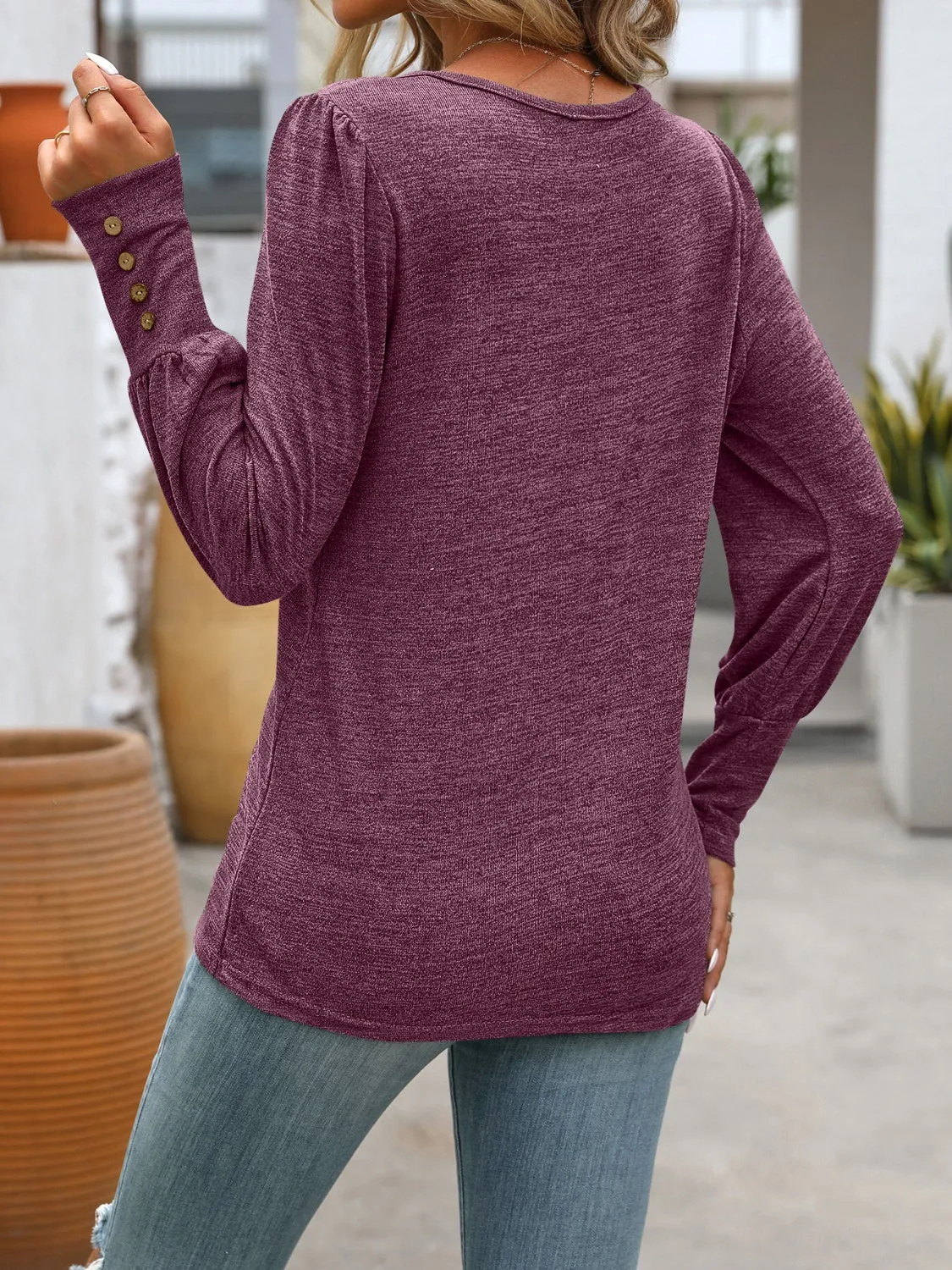 Laura Round Neck Long Sleeve Soft Top