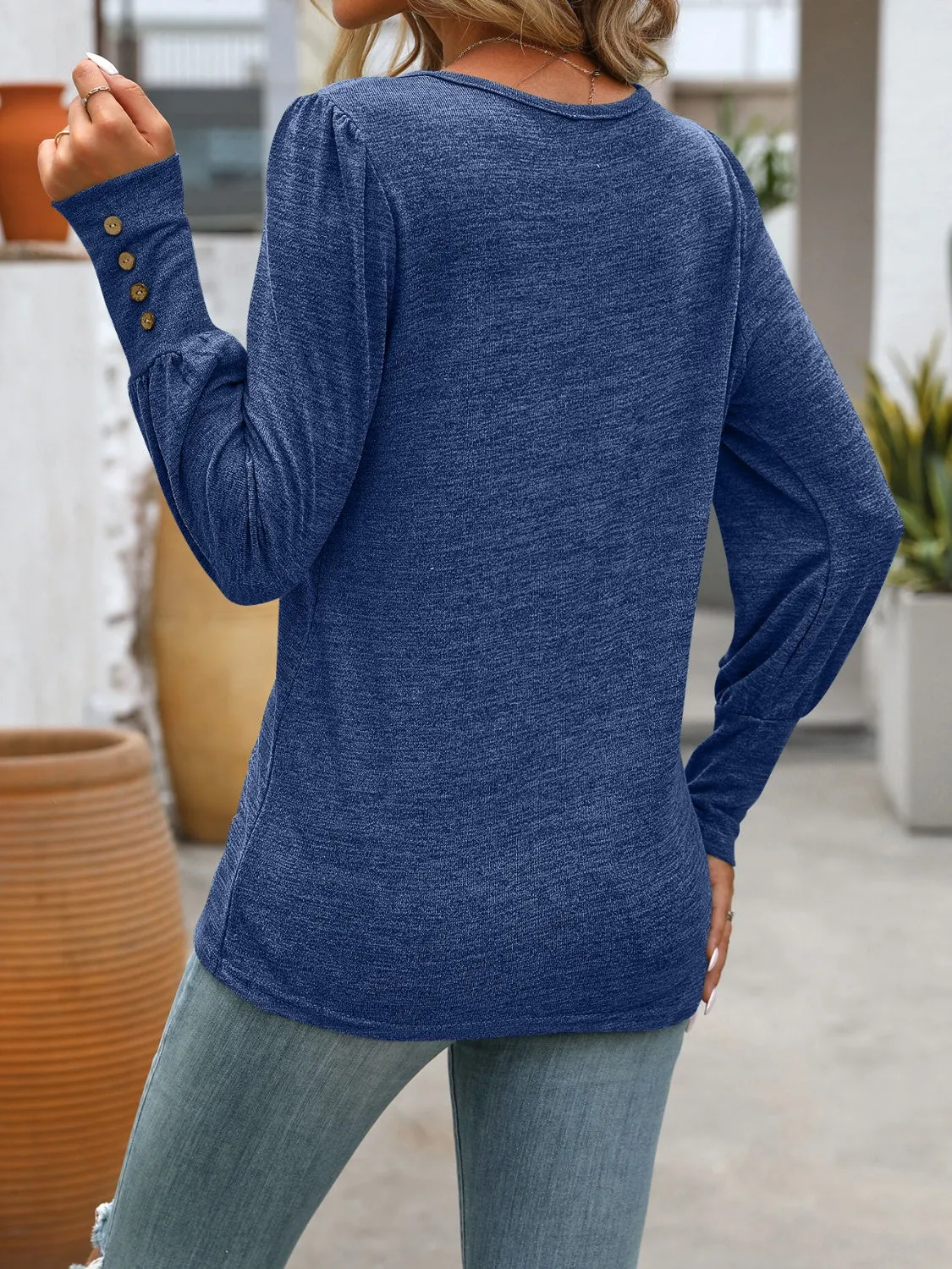 Laura Round Neck Long Sleeve Soft Top