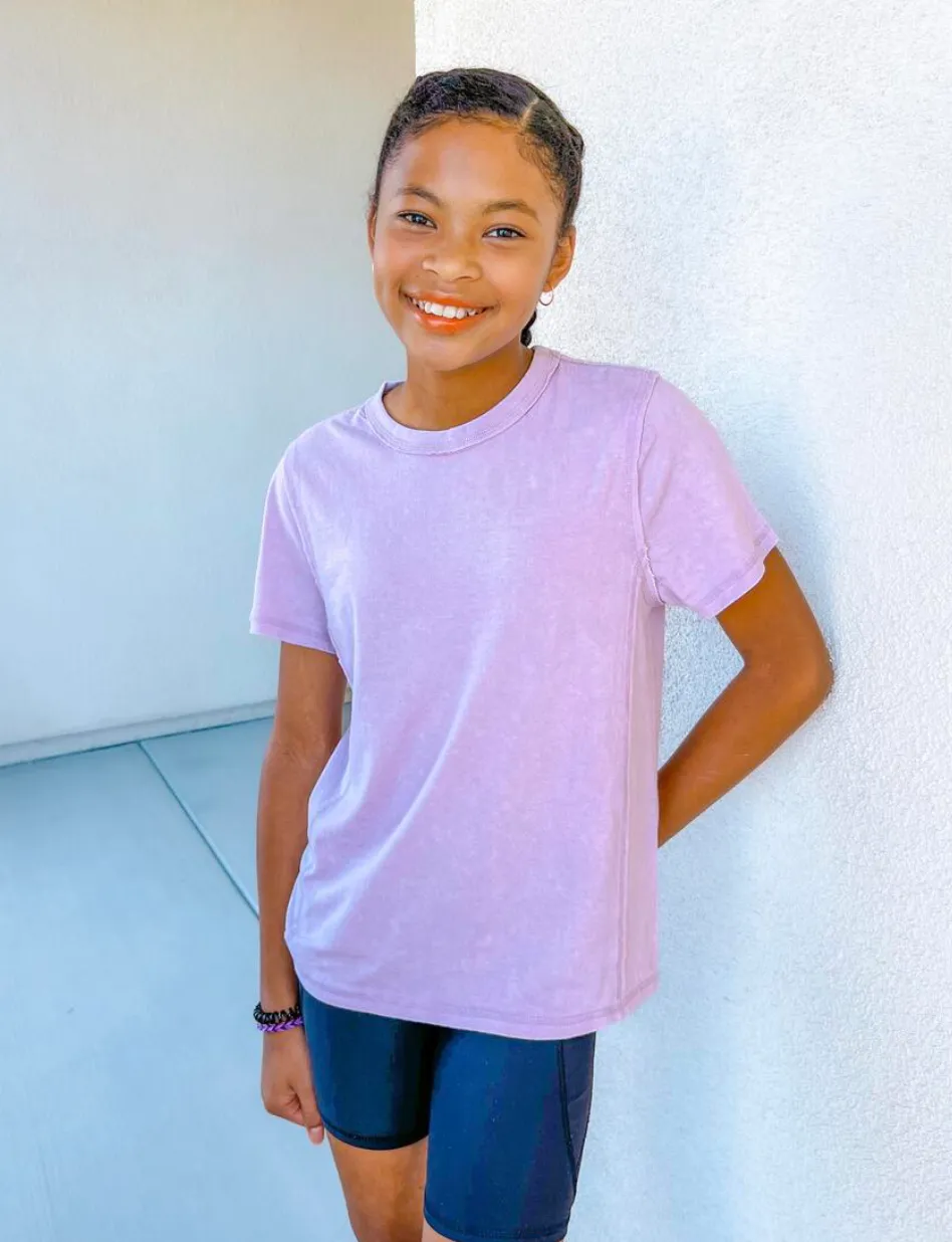 Lavender Seamed Relaxed Fit Tee