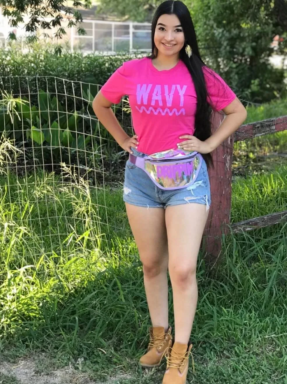 Lavender Wavy | Pink Tee