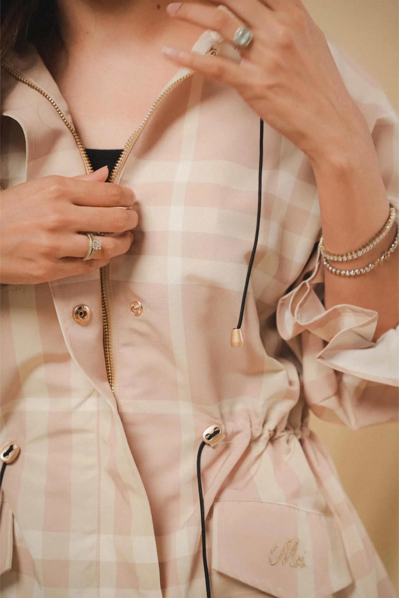 LE COOL PARKA IN PINK TARTAN