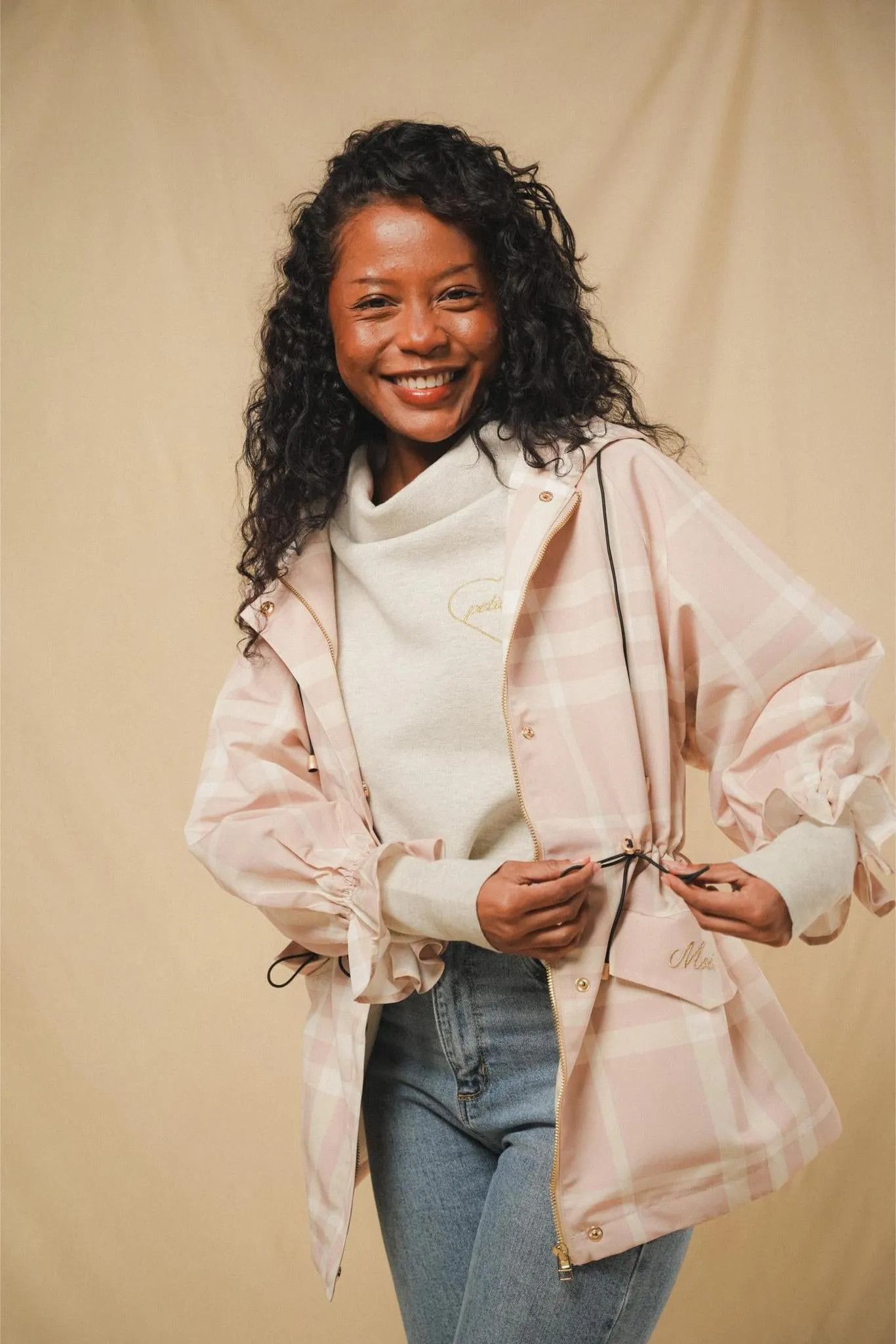 LE COOL PARKA IN PINK TARTAN