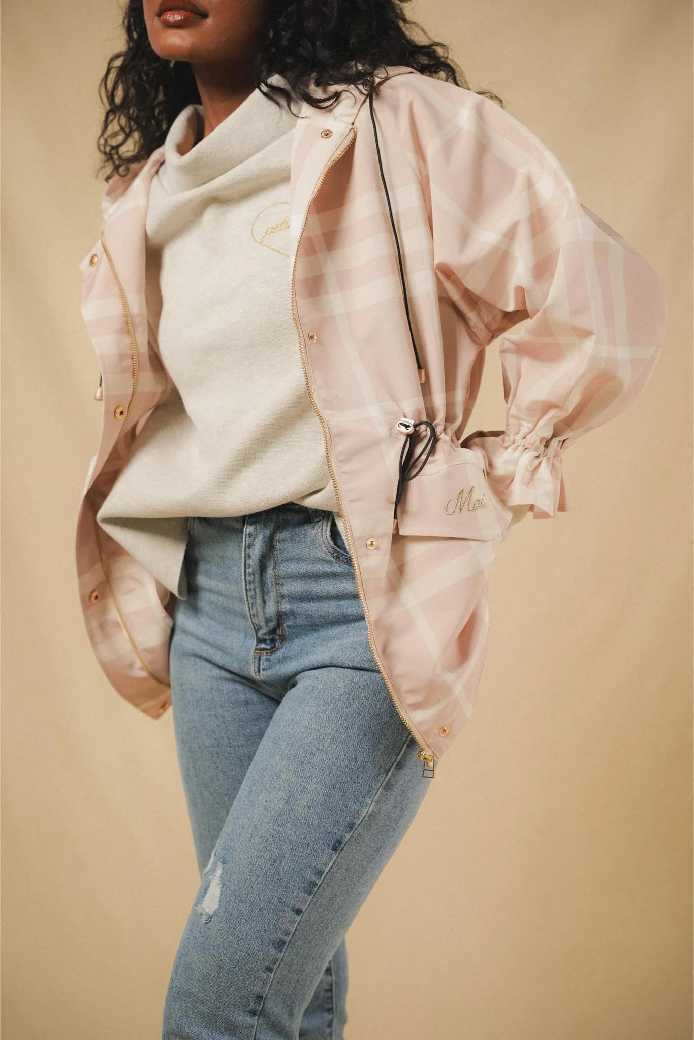 LE COOL PARKA IN PINK TARTAN