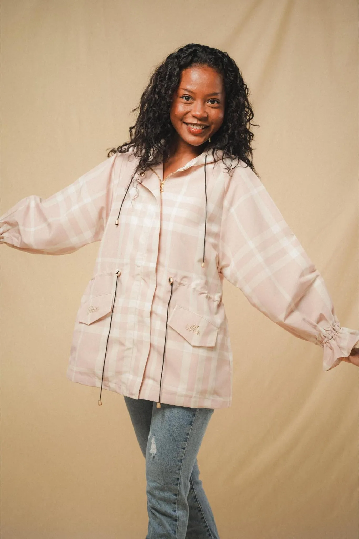 LE COOL PARKA IN PINK TARTAN