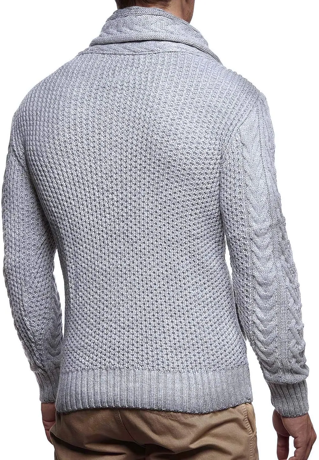 Leif Nelson Men's Knitted Turtleneck Jacket - Winter Cardigan Sweaters for Men