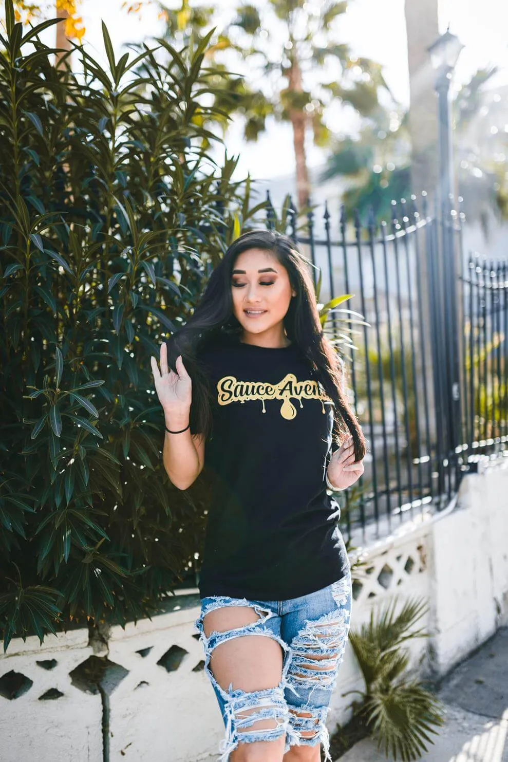 Lemon Sugar Glitter SA Drip | Black Tee