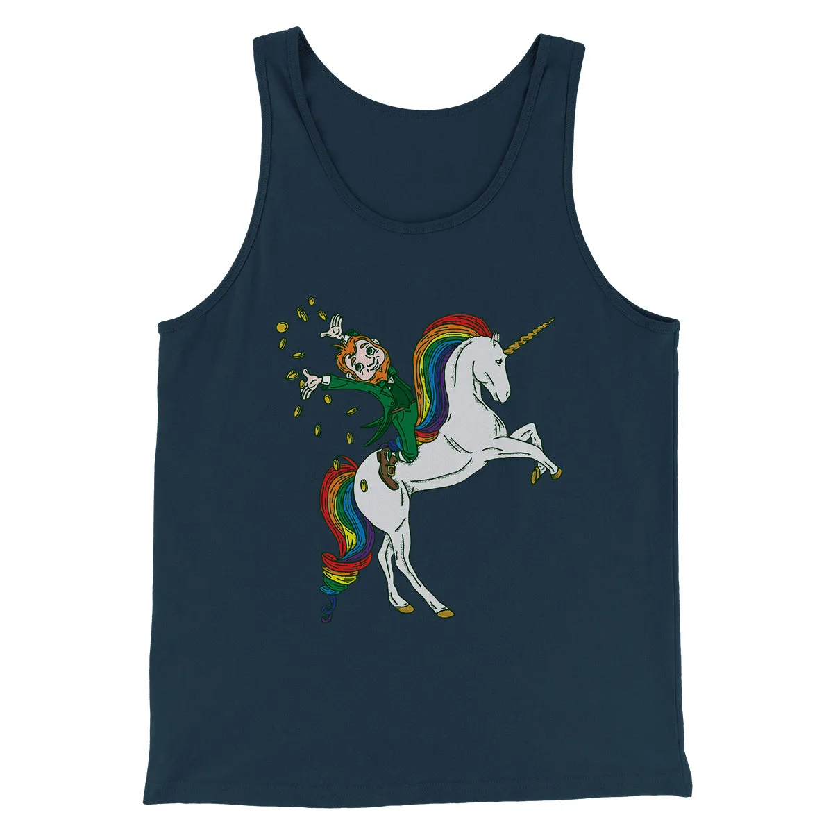 Leprechaun Unicorn Jockey Men/Unisex Tank Top