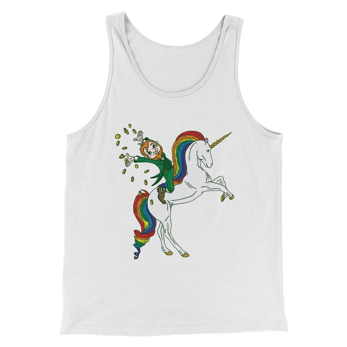 Leprechaun Unicorn Jockey Men/Unisex Tank Top