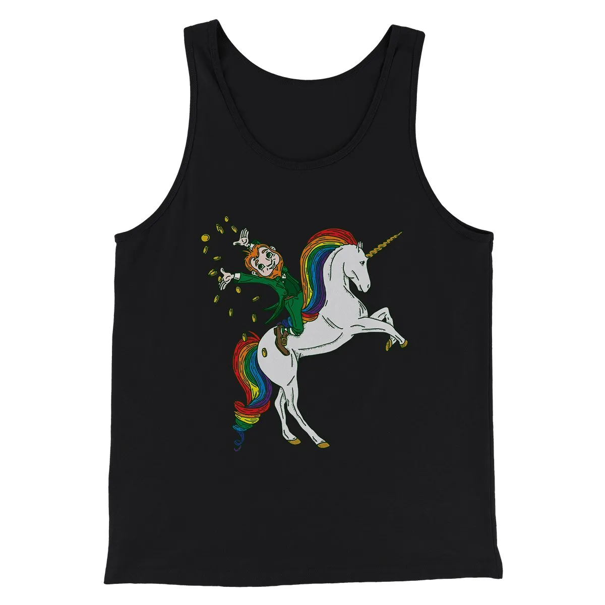 Leprechaun Unicorn Jockey Men/Unisex Tank Top