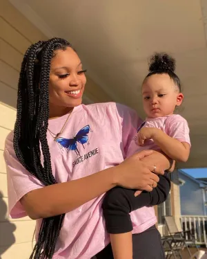 Light Blue Peace Butterfly Drip | Light Pink Tee