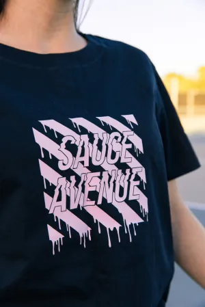 Light Pink SA Box Drip | Black Tee