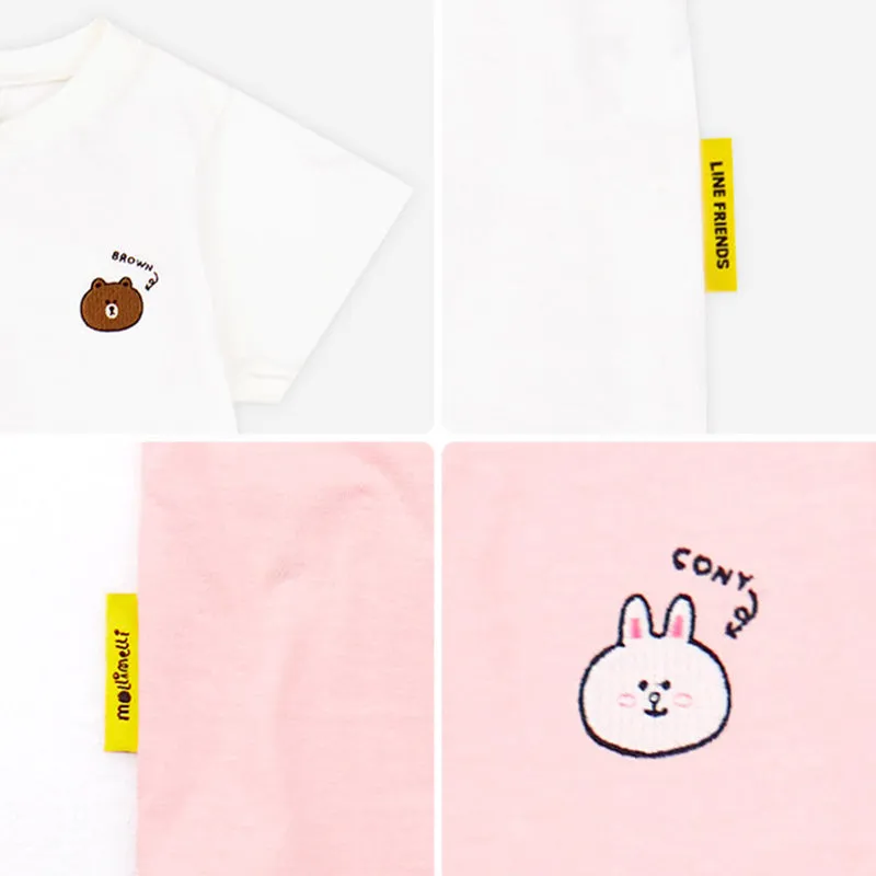 Line Friends Piece of Peace White Brown Tee 2306MO03