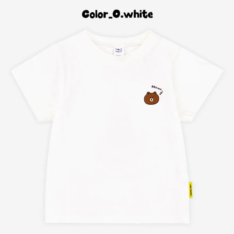 Line Friends Piece of Peace White Brown Tee 2306MO03