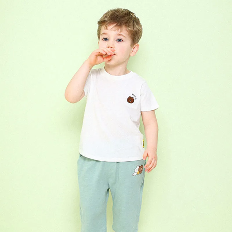 Line Friends Piece of Peace White Brown Tee 2306MO03