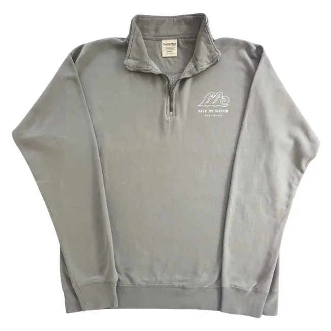 Live by Water Logo-Quarter-zip Sweatshirt-Comes in 3 Colors
