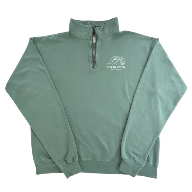 Live by Water Logo-Quarter-zip Sweatshirt-Comes in 3 Colors