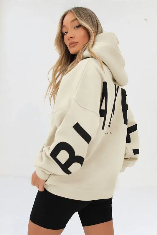 Loose Fit Hoodie with Big Thick Letters