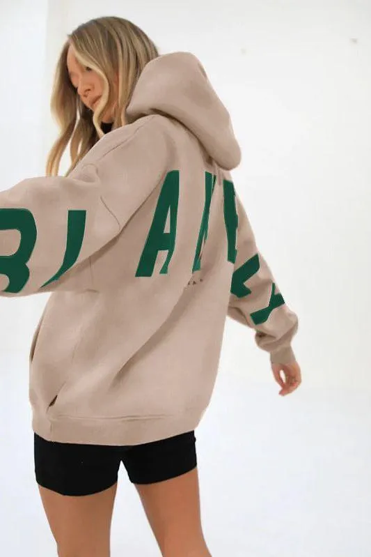Loose Fit Hoodie with Big Thick Letters