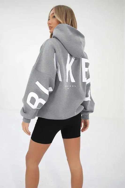 Loose Fit Hoodie with Big Thick Letters
