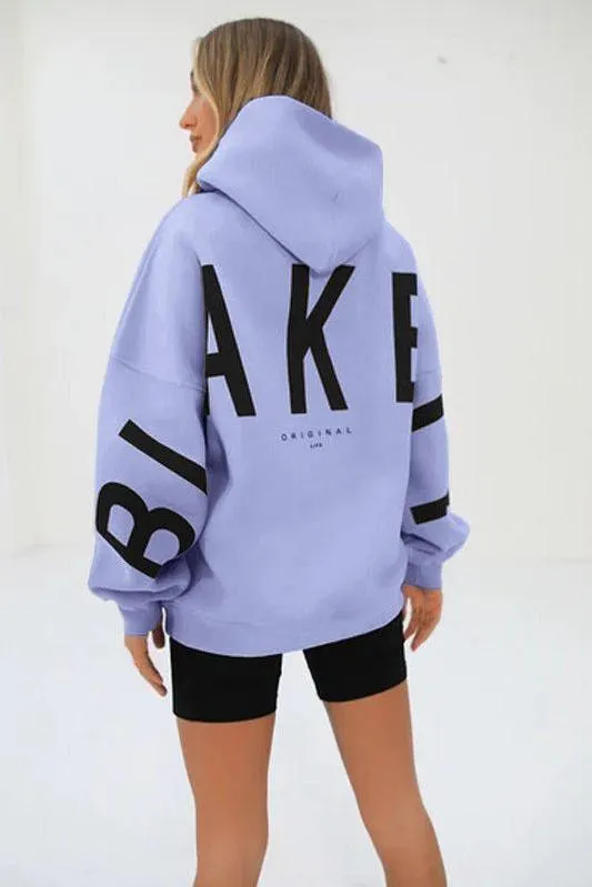 Loose Fit Hoodie with Big Thick Letters