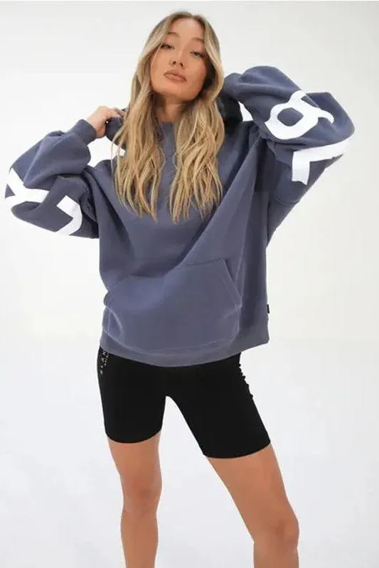 Loose Fit Hoodie with Big Thick Letters