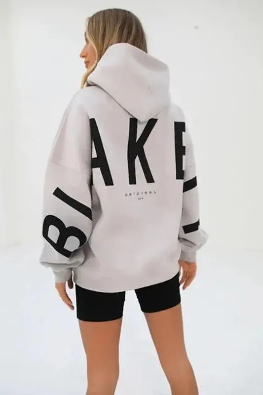 Loose Fit Hoodie with Big Thick Letters