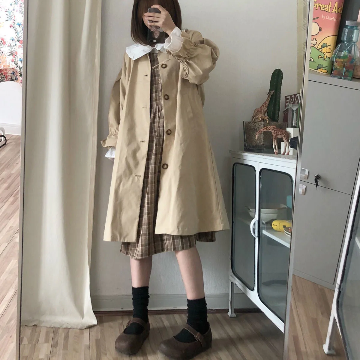 Loose Long Trench Windbreaker Coat Jacket
