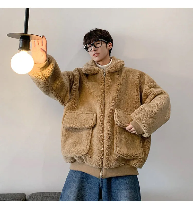 Loose Warm Zipper Fluffy Coat MEN Jacket