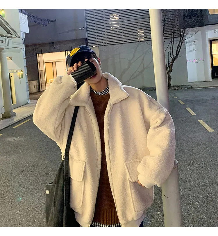 Loose Warm Zipper Fluffy Coat MEN Jacket