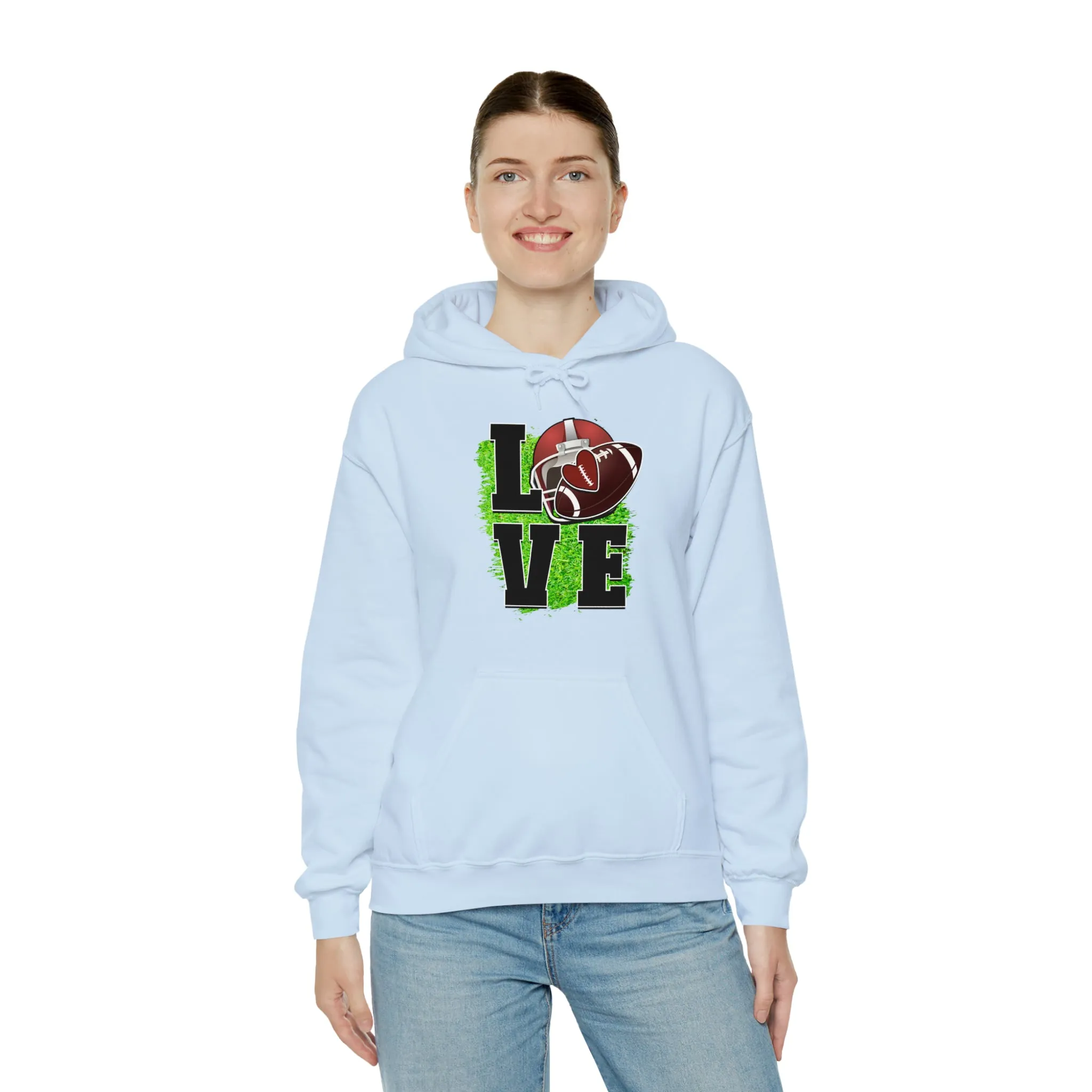 LOVE FOOTBALL- Unisex Heavy Blend™ Hooded Sweatshirt
