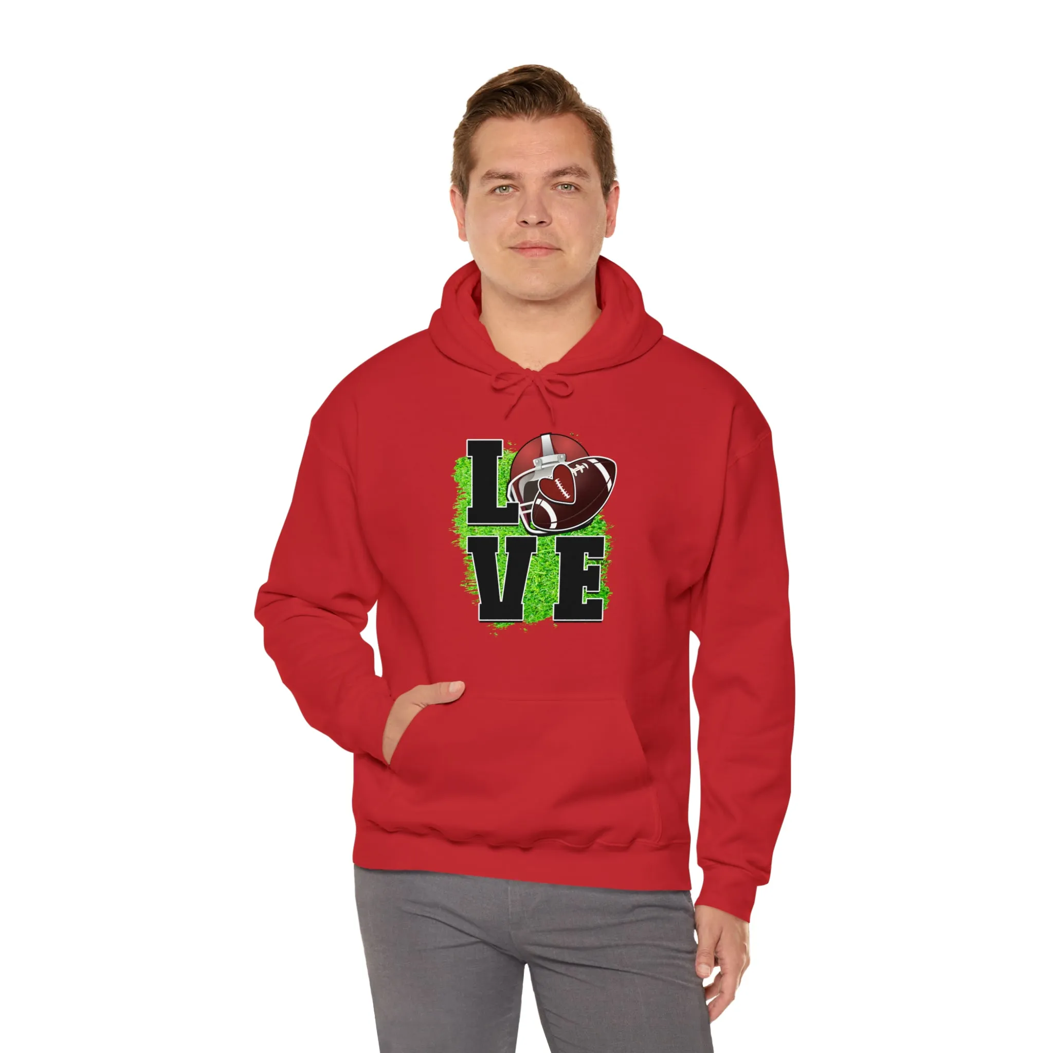 LOVE FOOTBALL- Unisex Heavy Blend™ Hooded Sweatshirt