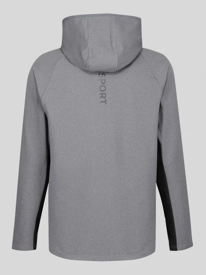 Luke 1977 M590330 Issac Full Zip Hoodie Mid Grey Marl