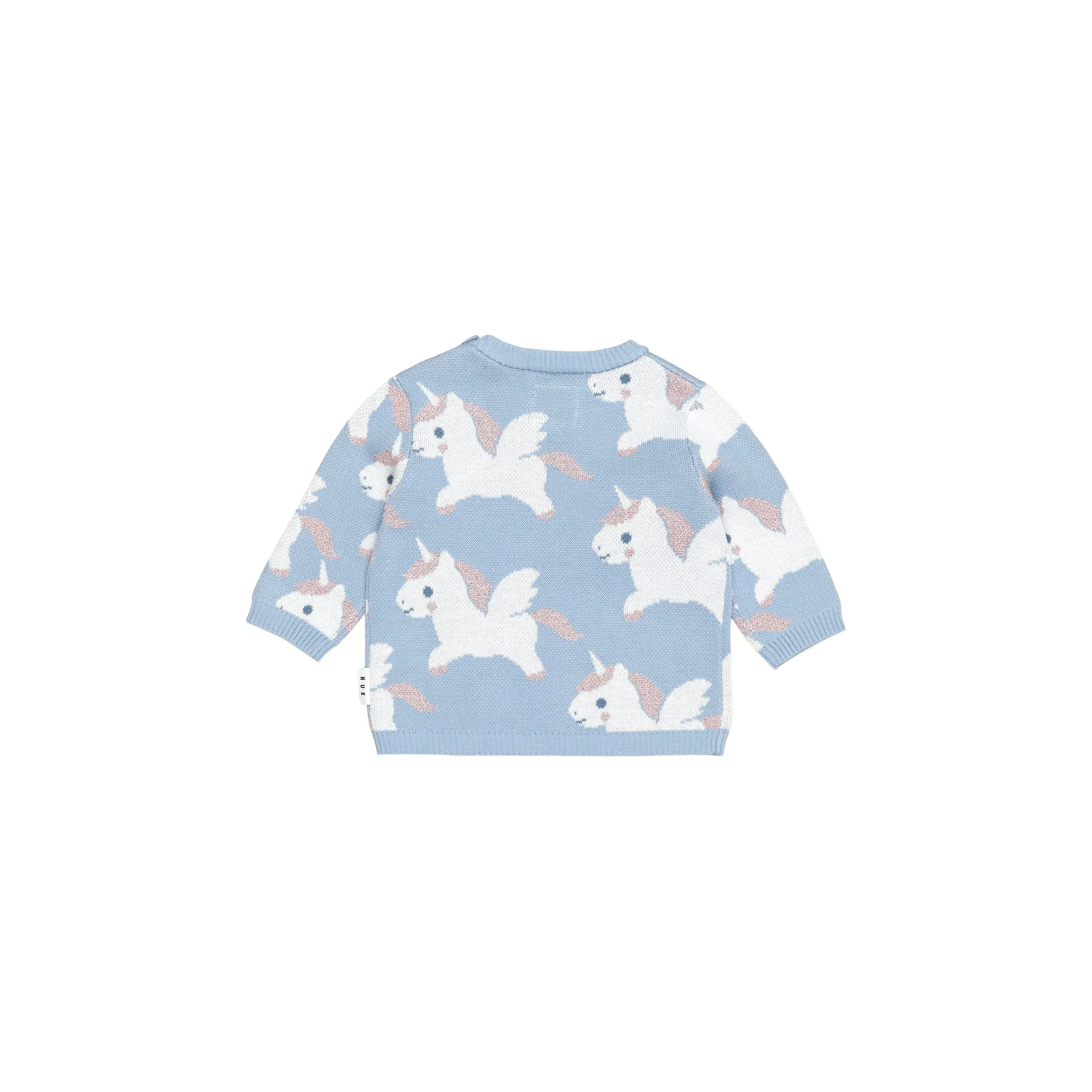 Magical Unicorn Knit Jumper Dusty Blue