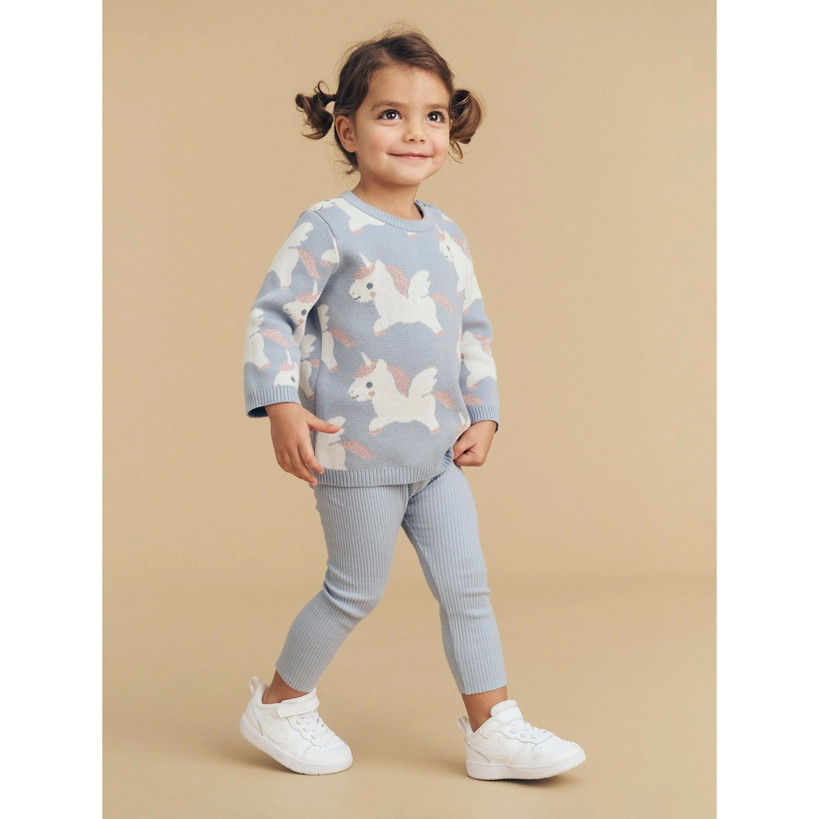 Magical Unicorn Knit Jumper Dusty Blue