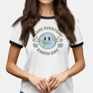 Make Everyday Earth Day - Adult Unisex Classic Ringer Tee