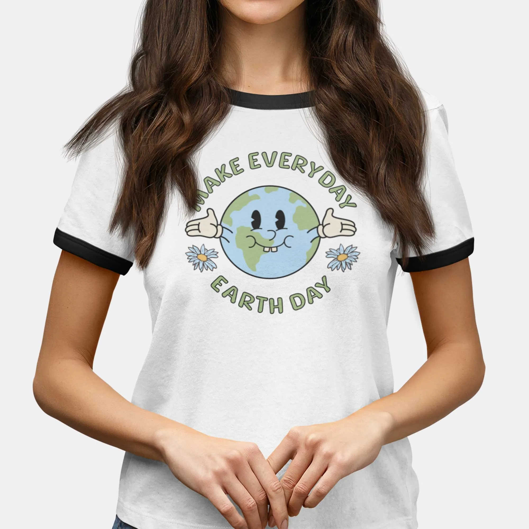 Make Everyday Earth Day - Adult Unisex Classic Ringer Tee