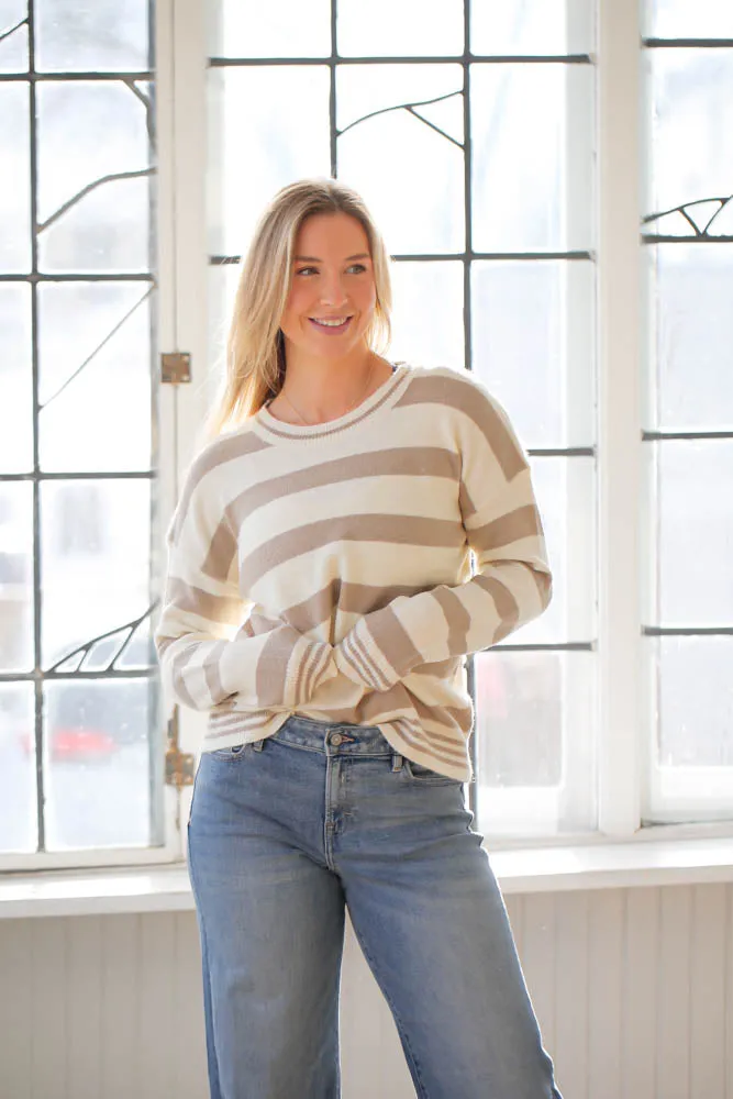 Marcie Striped Sweater-Natural