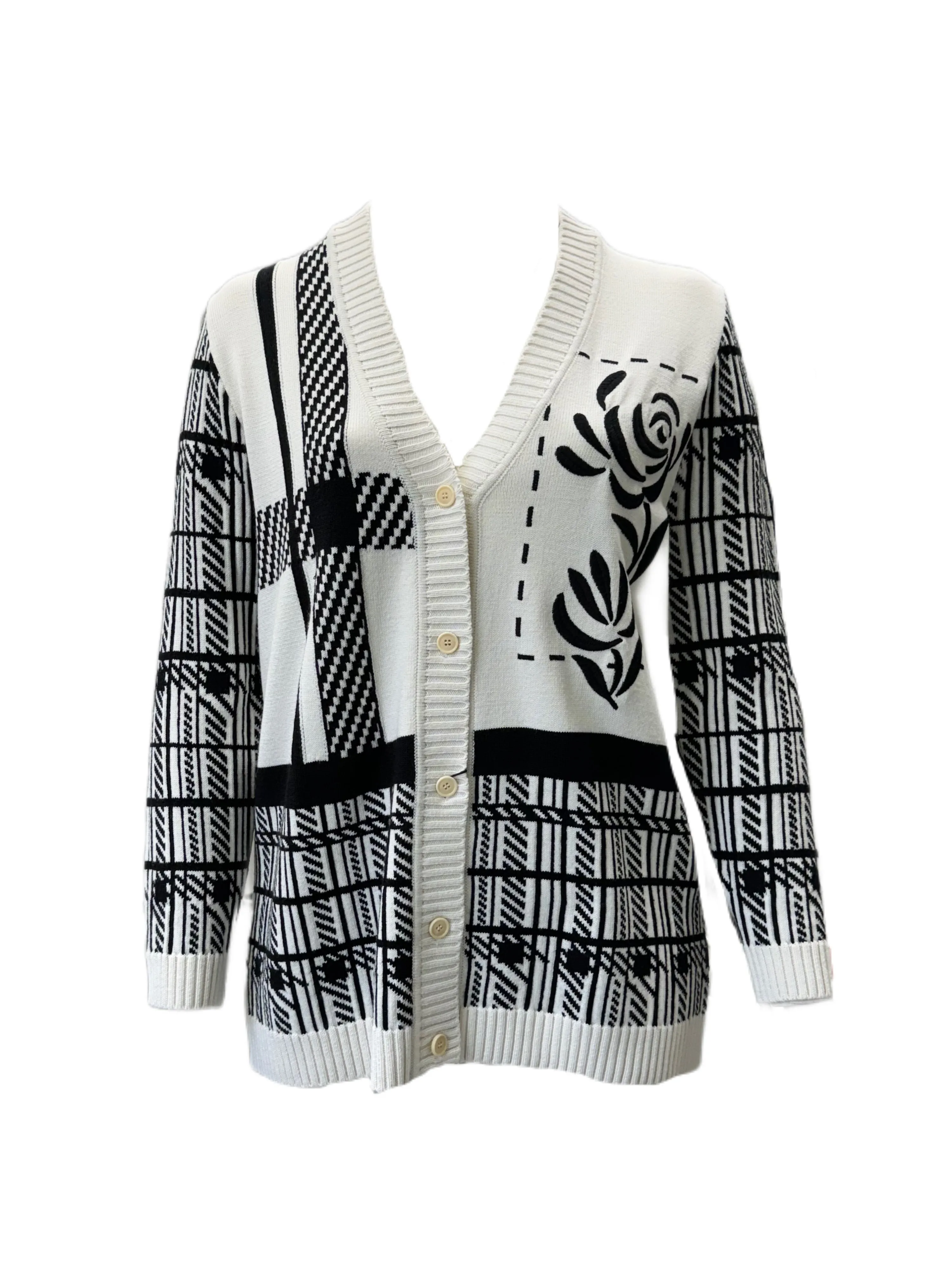 Marina Rinaldi Women's White Maliku Button Closure Cardigan NWT