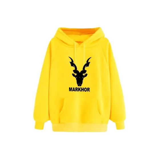 Markhor Printed Fleece Full Sleeves Pull Over Hoodie For Women